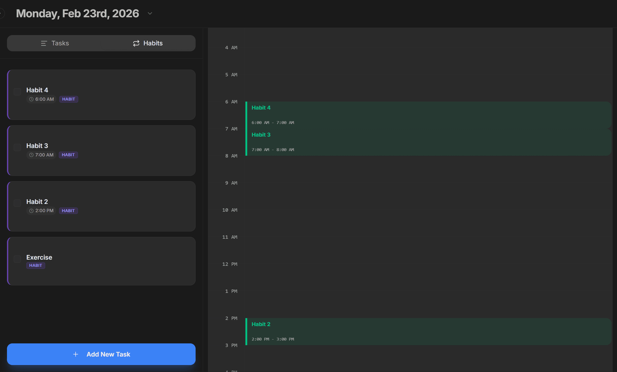 24-Hour Timeline - Habit Blocks